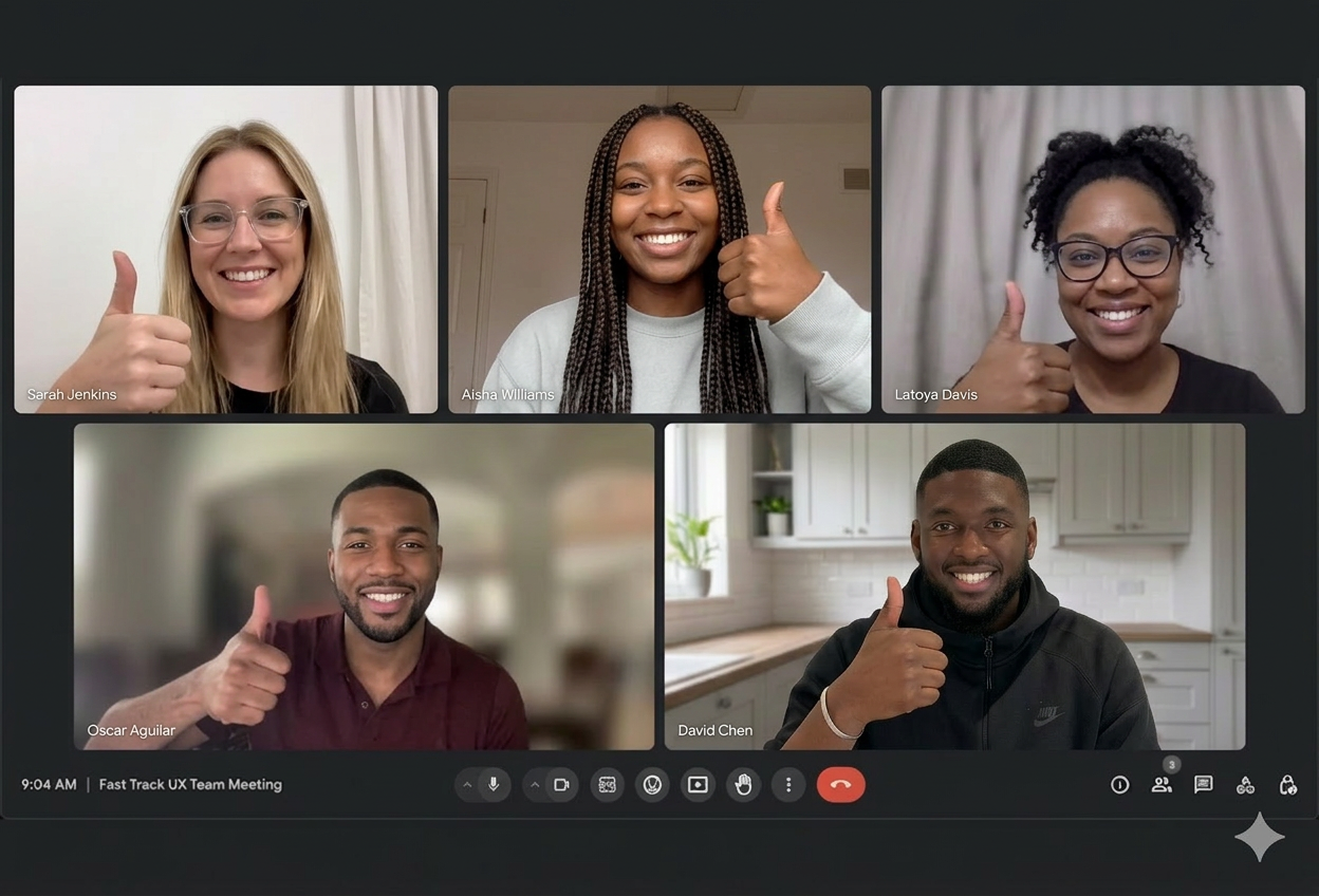 Team in a video call