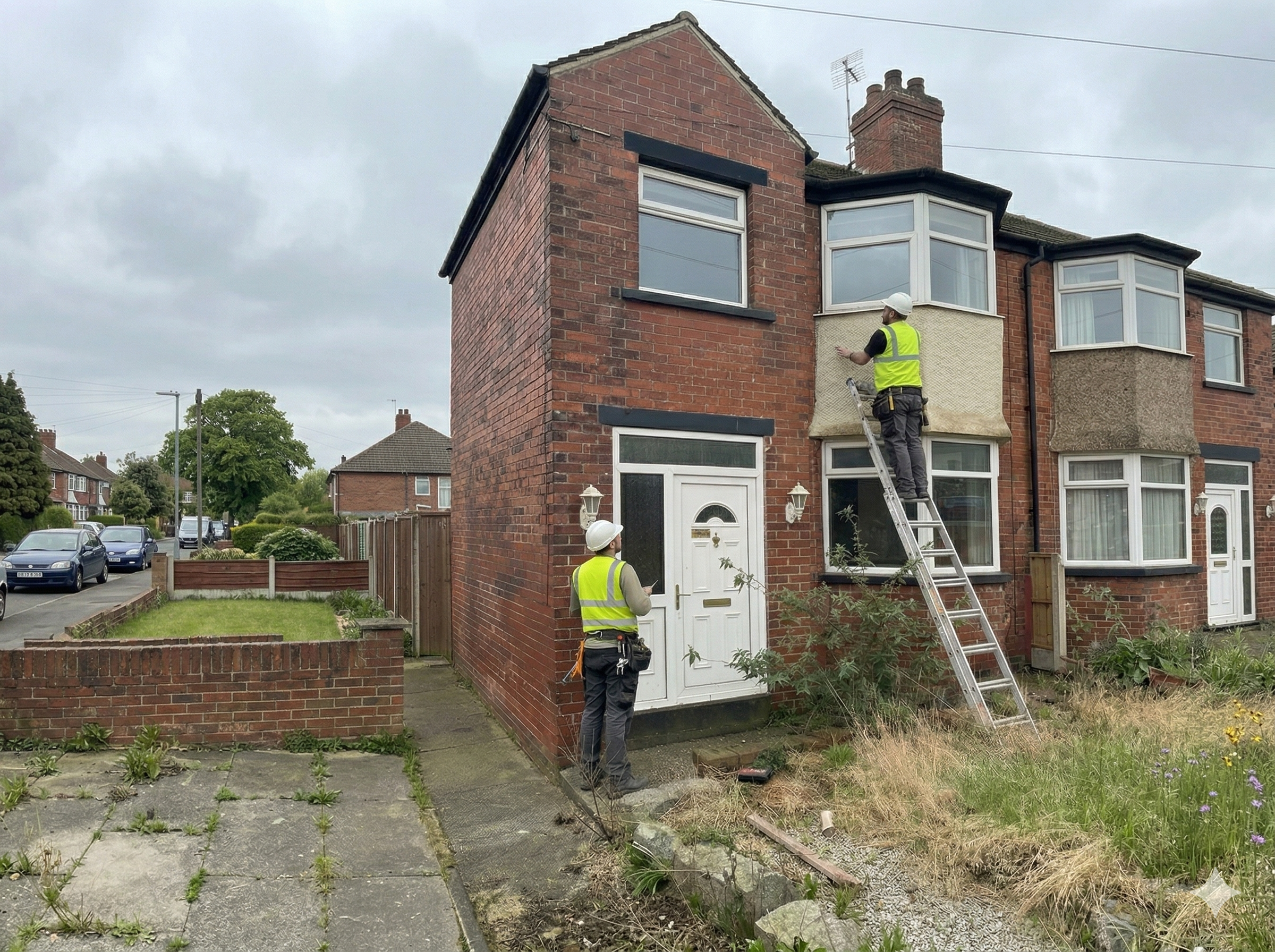 Contractor working on property exterior